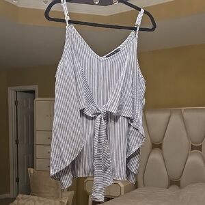 Doe & Rae Blue and White Striped Camisole